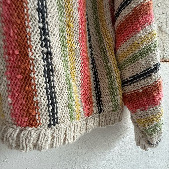 Billabong Chunky Knit Striped Sweater Multicolor Textured Pullover Size L - Picture 4 of 7
